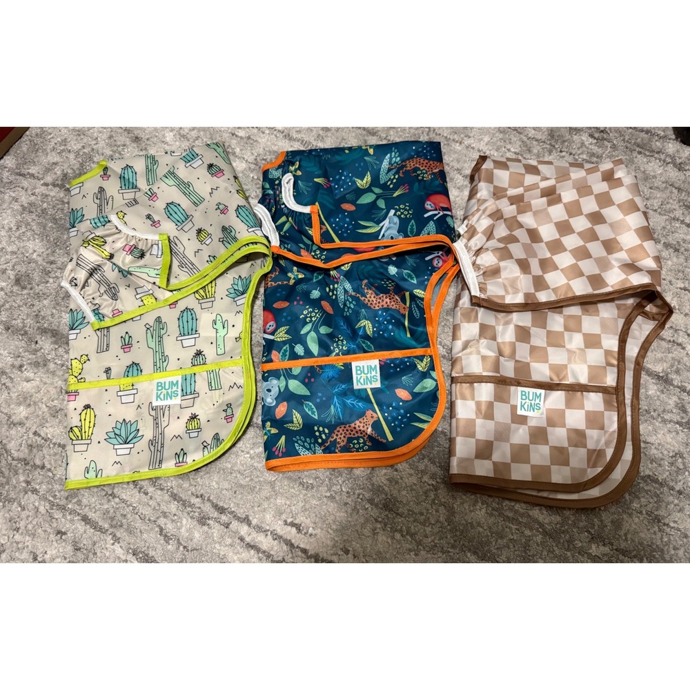 Bumkins Sleeved Bib, Baby & Toddler for 6-24 Mos,Baby Led Weaning, Food catcher